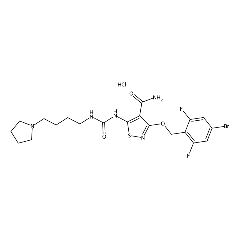 3-[(4-bromo-2,6-difluorophenyl)methoxy]-5-(4-pyrrolidin-1-ylbutylcarbamoylamino)-1,2-thiazole-4-carboxamide;hydrochloride