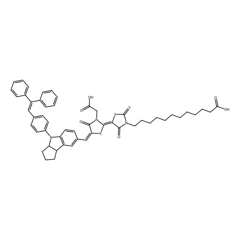 12-[(5E)-5-[(5E)-3-(Carboxymethyl)-5-[[4-[4-(2,2-diphenylethenyl)phenyl]-2,3,3a,8b-tetrahydro-1H-cyclopenta[b]indol-7-yl]methylidene]-4-oxo-1,3-thiazolidin-2-ylidene]-4-oxo-2-sulfanylidene-1,3-thiazolidin-3-yl]dodecanoic acid