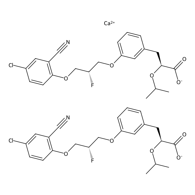 Benzenepropanoic acid, 3-((2S)-3-(4-chloro-2-cyanophenoxy)-2-fluoropropoxy)-alpha-(1-methylethoxy)-, calcium salt, (alphaS)-