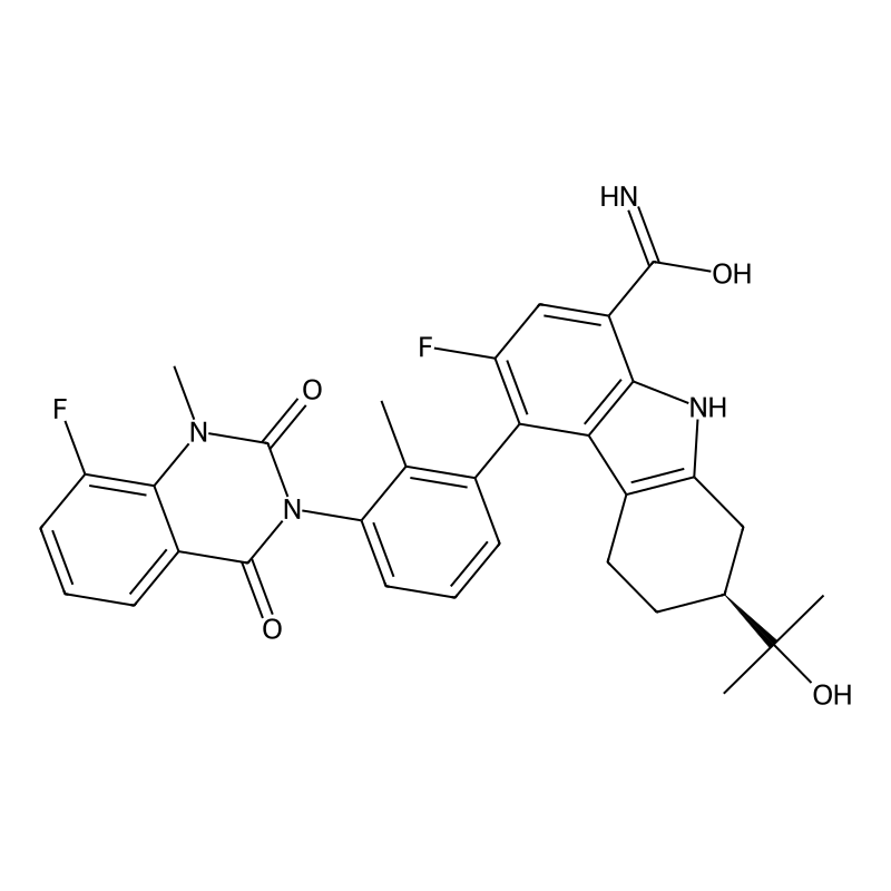 (7S)-3-fluoro-4-[3-(8-fluoro-1-methyl-2,4-dioxoquinazolin-3-yl)-2-methylphenyl]-7-(2-hydroxypropan-2-yl)-6,7,8,9-tetrahydro-5H-carbazole-1-carboxamide