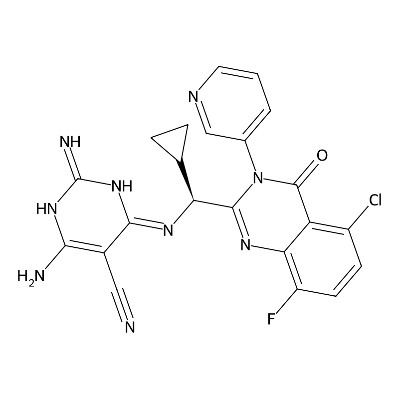 2,4-Diamino-6-{[(S)-[5-Chloro-8-Fluoro-4-Oxo-3-(Pyridin-3-Yl)-3,4-Dihydroquinazolin-2-Yl](Cyclopropyl)methyl]amino}pyrimidine-5-Carbonitrile