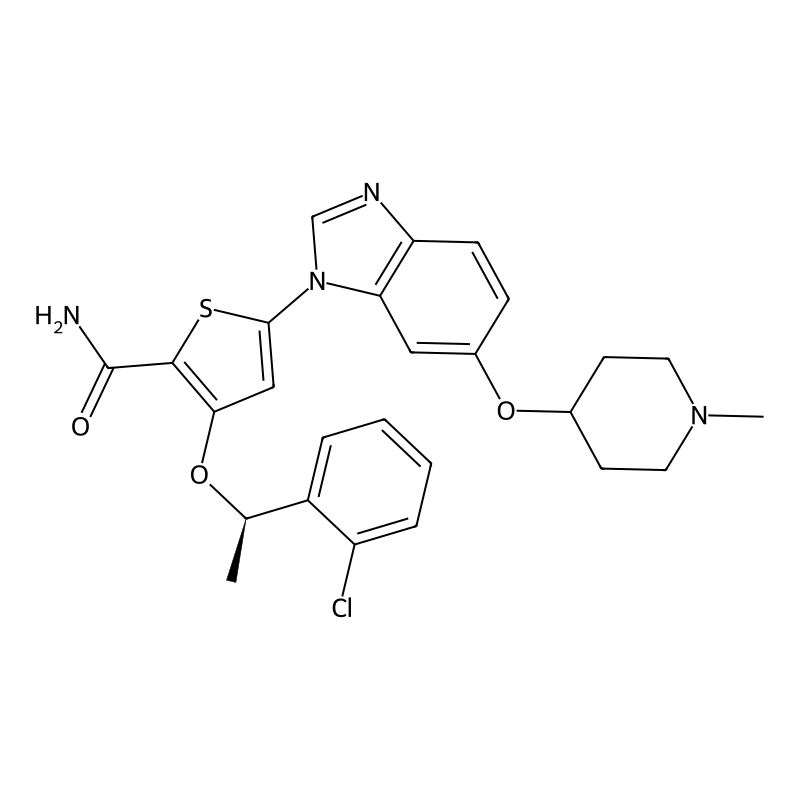 3-[(1R)-1-(2-chlorophenyl)ethoxy]-5-[6-(1-methylpiperidin-4-yl)oxybenzimidazol-1-yl]thiophene-2-carboxamide