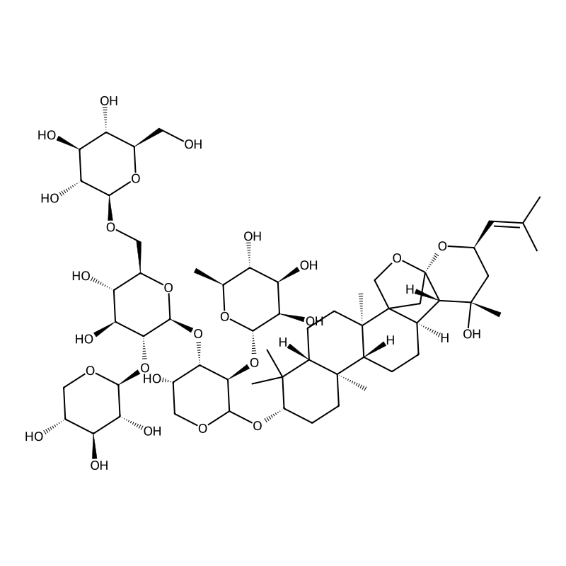 (2S,3R,4R,5R,6S)-2-[(2S,3R,4S,5S)-4-[(2S,3R,4S,5S,6R)-4,5-dihydroxy-6-[[(2R,3R,4S,5S,6R)-3,4,5-trihydroxy-6-(hydroxymethyl)oxan-2-yl]oxymethyl]-3-[(2S,3R,4S,5R)-3,4,5-trihydroxyoxan-2-yl]oxyoxan-2-yl]oxy-5-hydroxy-2-[[(1S,2R,5R,7S,10R,11R,14R,15S,16S,18R,20S)-16-hydroxy-2,6,6,10,16-pentamethyl-18-(2-methylprop-1-enyl)-19,21-dioxahexacyclo[18.2.1.01,14.02,11.05,10.015,20]tricosan-7-yl]oxy]oxan-3-yl]oxy-6-methyloxane-3,4,5-triol