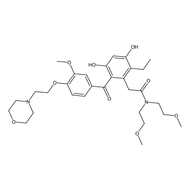 2-[2-ethyl-3,5-dihydroxy-6-[3-methoxy-4-(2-morpholin-4-ylethoxy)benzoyl]phenyl]-N,N-bis(2-methoxyethyl)acetamide