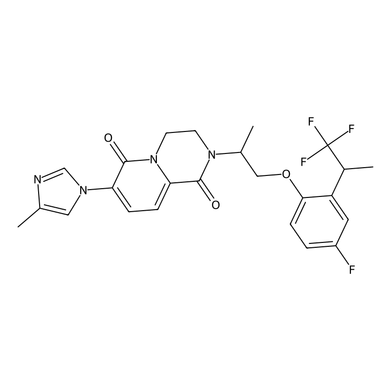 2-[1-[4-Fluoro-2-(1,1,1-trifluoropropan-2-yl)phenoxy]propan-2-yl]-7-(4-methylimidazol-1-yl)-3,4-dihydropyrido[1,2-a]pyrazine-1,6-dione