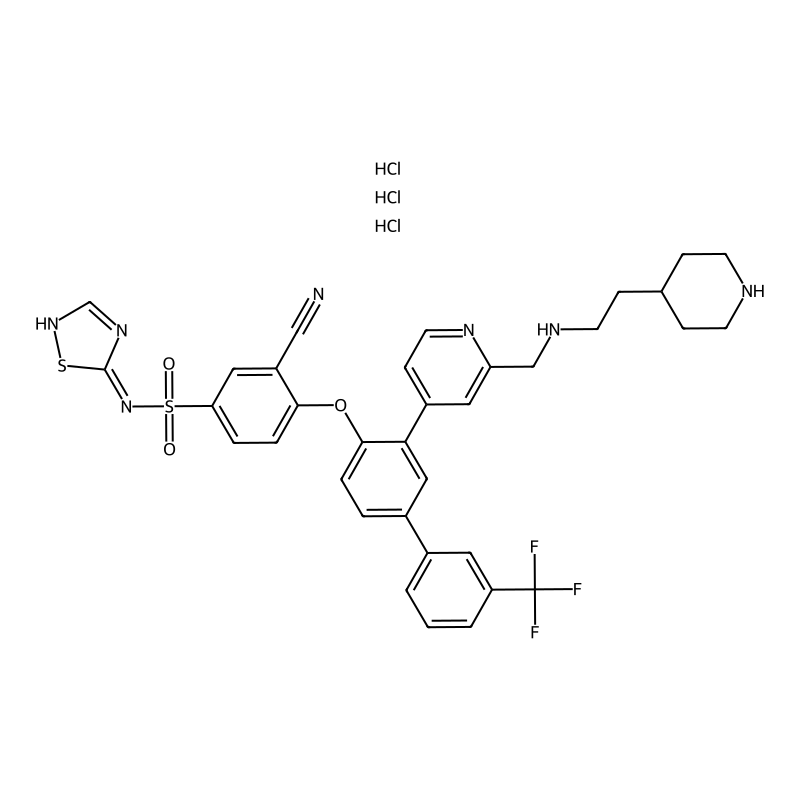 3-cyano-4-[2-[2-[(2-piperidin-4-ylethylamino)methyl]pyridin-4-yl]-4-[3-(trifluoromethyl)phenyl]phenoxy]-N-(1,2,4-thiadiazol-5-yl)benzenesulfonamide;trihydrochloride