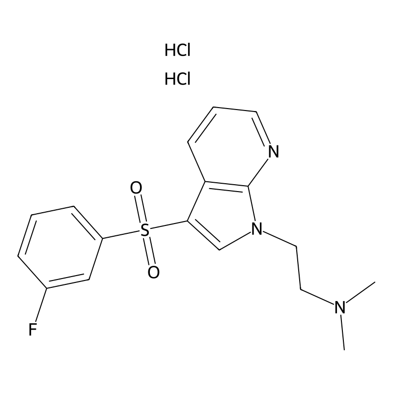 2-[3-(3-fluorophenyl)sulfonylpyrrolo[2,3-b]pyridin-1-yl]-N,N-dimethylethanamine;dihydrochloride