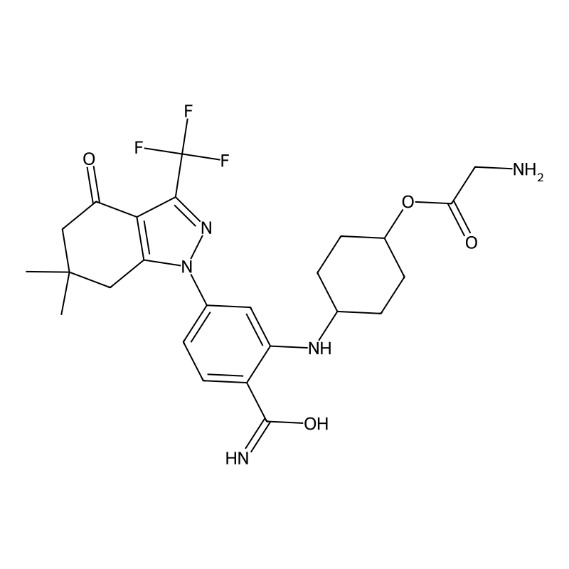 [4-[2-carbamoyl-5-[6,6-dimethyl-4-oxo-3-(trifluoromethyl)-5,7-dihydroindazol-1-yl]anilino]cyclohexyl] 2-aminoacetate