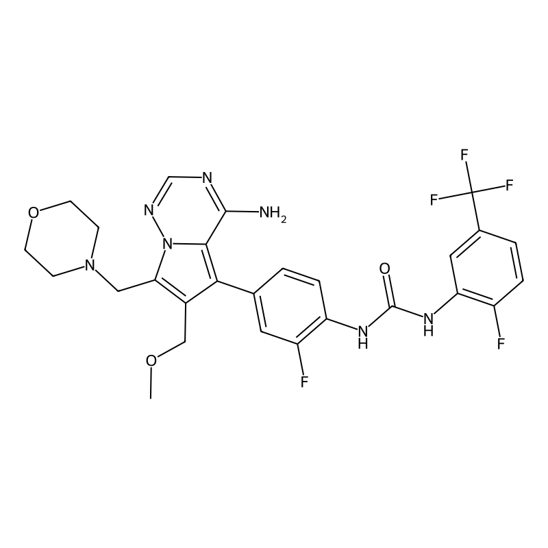 1-[4-[4-amino-6-(methoxymethyl)-7-(morpholin-4-ylmethyl)pyrrolo[2,1-f][1,2,4]triazin-5-yl]-2-fluorophenyl]-3-[2-fluoro-5-(trifluoromethyl)phenyl]urea