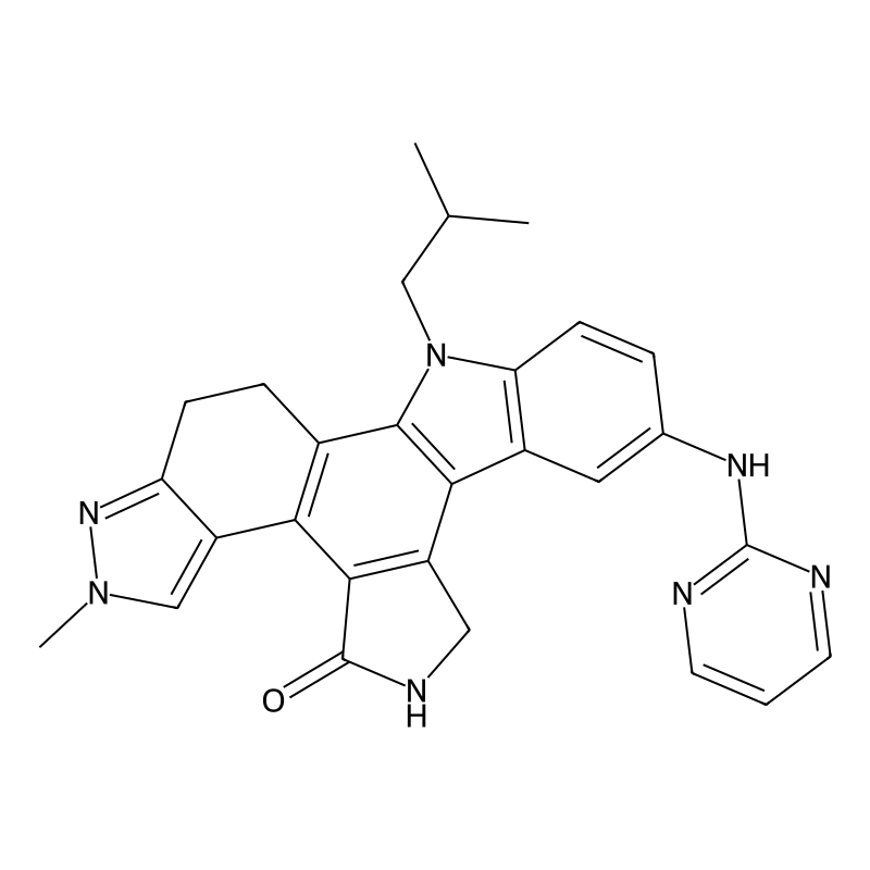 19-methyl-3-(2-methylpropyl)-7-(pyrimidin-2-ylamino)-3,13,19,20-tetrazahexacyclo[14.7.0.02,10.04,9.011,15.017,21]tricosa-1(16),2(10),4(9),5,7,11(15),17,20-octaen-14-one