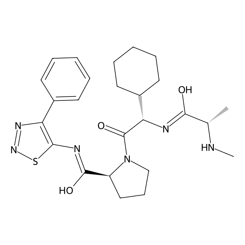 (2S)-1-[(2S)-2-cyclohexyl-2-[[(2S)-2-(methylamino)propanoyl]amino]acetyl]-N-(4-phenylthiadiazol-5-yl)pyrrolidine-2-carboxamide