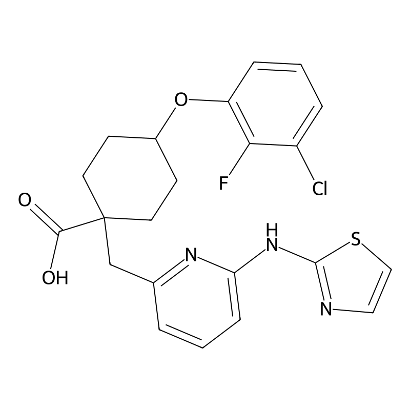 4-(3-chloro-2-fluorophenoxy)-1-[[6-(1,3-thiazol-2-ylamino)pyridin-2-yl]methyl]cyclohexane-1-carboxylic acid