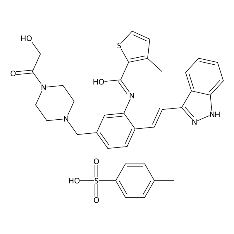 N-[5-[[4-(2-hydroxyacetyl)piperazin-1-yl]methyl]-2-[(E)-2-(1H-indazol-3-yl)ethenyl]phenyl]-3-methylthiophene-2-carboxamide;4-methylbenzenesulfonic acid