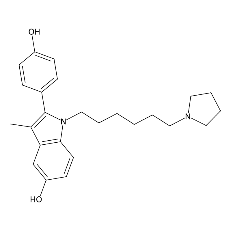 2-(4-Hydroxyphenyl)-3-methyl-1-(6-(1-pyrrolidinyl)hexyl)indol-5-ol