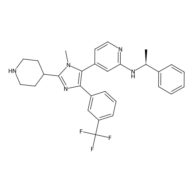 4-[3-methyl-2-piperidin-4-yl-5-[3-(trifluoromethyl)phenyl]imidazol-4-yl]-N-[(1S)-1-phenylethyl]pyridin-2-amine