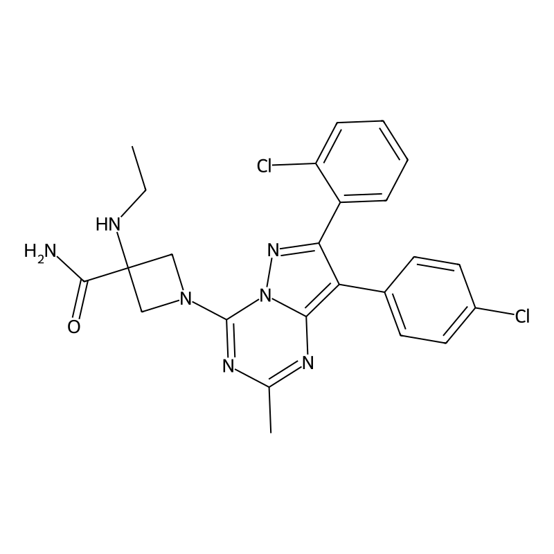 3-Azetidinecarboxamide, 1-(7-(2-chlorophenyl)-8-(4-chlorophenyl)-2-methylpyrazolo(1,5-a)-1,3,5-triazin-4-yl)-3-(ethylamino)-