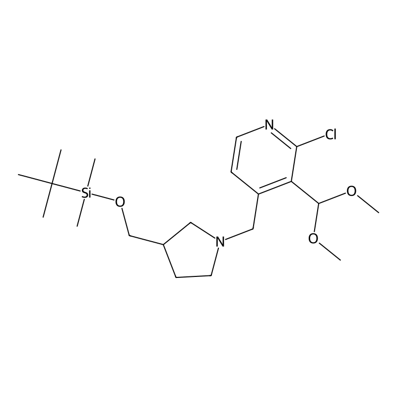 4-((3-((Tert-butyldimethylsilyloxy)methyl)pyrrolidin-1-yl)methyl)-2-chloro-3-(dimethoxymethyl)pyridine