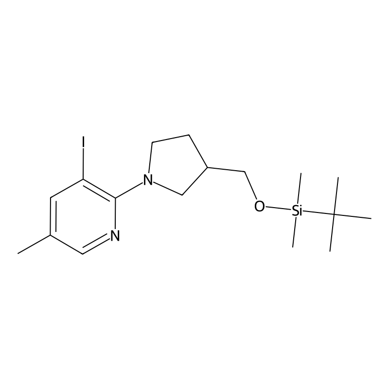 2-(3-((tert-Butyldimethylsilyloxy)methyl)pyrrolidin-1-yl)-3-iodo-5-methylpyridine