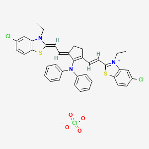 N-[(5E)-2-[(E)-2-(5-chloro-3-ethyl-1,3-benzothiazol-3-ium-2-yl)ethenyl]-5-[(2Z)-2-(5-chloro-3-ethyl-1,3-benzothiazol-2-ylidene)ethylidene]cyclopenten-1-yl]-N-phenylaniline;perchlorate