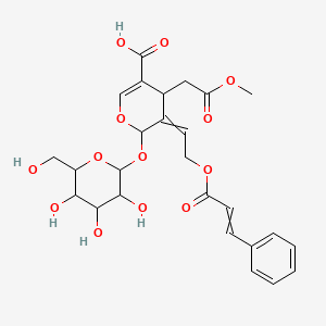 4-(2-Methoxy-2-oxoethyl)-5-[2-(3-phenylprop-2-enoyloxy)ethylidene]-6-[3,4,5-trihydroxy-6-(hydroxymethyl)oxan-2-yl]oxy-4H-pyran-3-carboxylic acid