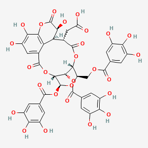 2-[(4R,5S,7R,8R,11S,12S,13S,21S)-13,17,18-trihydroxy-2,10,14-trioxo-5,21-bis[(3,4,5-trihydroxybenzoyl)oxy]-7-[(3,4,5-trihydroxybenzoyl)oxymethyl]-3,6,9,15-tetraoxatetracyclo[10.7.1.14,8.016,20]henicosa-1(19),16(20),17-trien-11-yl]acetic acid