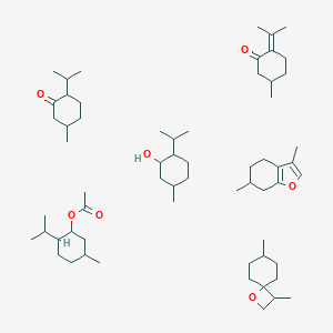 3,7-dimethyl-1-oxaspiro[3.5]nonane;3,6-dimethyl-4,5,6,7-tetrahydro-1-benzofuran;5-methyl-2-propan-2-ylcyclohexan-1-ol;5-methyl-2-propan-2-ylcyclohexan-1-one;(5-methyl-2-propan-2-ylcyclohexyl) acetate;5-methyl-2-propan-2-ylidenecyclohexan-1-one