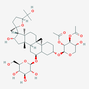 [(2S,3R,4S,5R)-3-acetyloxy-5-hydroxy-2-[[(1R,3R,6S,9S,11S,12S,14S,15R,16R)-14-hydroxy-15-[(2R,5S)-5-(2-hydroxypropan-2-yl)-2-methyloxolan-2-yl]-12,16-dimethyl-9-[(2R,3R,4S,5S,6R)-3,4,5-trihydroxy-6-(hydroxymethyl)oxan-2-yl]oxy-6-pentacyclo[9.7.0.01,3.03,8.012,16]octadecanyl]oxy]oxan-4-yl] acetate